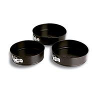 QUID SWEET GREY Set 3 Moldes Desmontables Acero Pintado 24/26/28CM Negro Antiadherente
