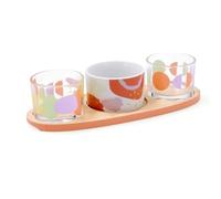 Quid TABLA APERITIVO BAMBÚ VIDRIO PORCELANA