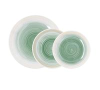 Quid Vajilla de cerámica VELVET 5427468 18 piezas (6 servicios) Apta microondas Verde
