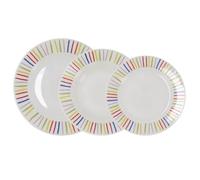 Quid Vajilla de porcelana California 18 piezas 6 personas apta microondas Blanco decorado