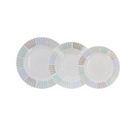 Quid Vajilla de porcelana Canada 18 piezas para 6 personas | Blanco, diseño redondo, acabado brillo, apilable, apta para microondas