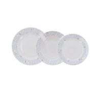Quid Vajilla de porcelana Denver 18 piezas para 6 personas | Blanco, diseño redondo, acabado brillo, apilable, apta para microondas