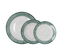 Quid Vajilla de porcelana Faro 18 piezas para 6 personas | Azul, diseño redondo, acabado decorado, apta para microondas