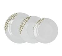 Vajilla de porcelana de 18 piezas Kansas Quid - 6 personas - rojo azul o verde - Apta microondas y lavavajillas