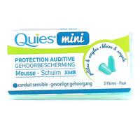 Quies Protección auditiva mini de espuma, 3 pares