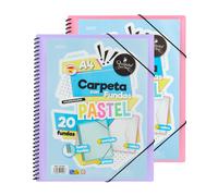 Quijote Paper World Carpeta 20 fundas A4 Colores pastel Pack 2 assortment