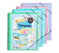 Quijote Paper World Carpeta 20 fundas A4 Colores pastel Pack of 4
