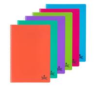 Quijote Paper World Cuaderno A4 Folio Tapa Polipropileno 6 Colores flúor. Pack 2 y pack 4.