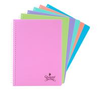 Quijote Paper World Cuaderno A5 Espiral Transparente Tapa Plástico 80 Hojas 90 g/m² Colores Pastel Pack 2 y Pack 6