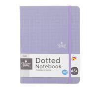 Quijote Paper World Libreta de Puntos A5 - Cuaderno punteado, Tapa Dura Extrasuave, 80 Hojas, 100gr/m, Cierre Elástico, para Planificación, Estudio, Lettering, o Diario - Lila