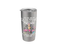 Quilter Gift - Were More Than Just Quilting Friends Flamingo Vaso térmico de acero inoxidable de doble pared
