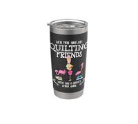 Quilter Gift - Were More Than Just Quilting Friends Flamingo Vaso térmico de acero inoxidable de doble pared