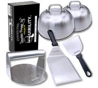 QUIRILITY® | Smash Burger Kit Profesional Premium de Acero Inoxidable con Certificado EU Contacto con Alimentos, Smasher Hamburguesa, Aplastador Hamburguesa, Prensa Smash Burger, Smasher Hamburguesa