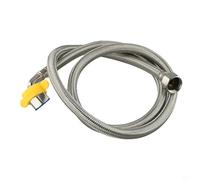 QuivyLivy Manguera de codo flexible de acero inoxidable para caldera, fregadero de cocina, línea de suministro, entrada de grifo de baño, ajuste de 90 grados, caliente y (4 pies)