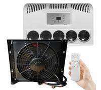 Quixnova Aire Acondicionado de 12V/24V para Cabina de camión, Kit de Aire Acondicionado para semirremolques, autobuses, autocaravanas y caravanas, Unidad de Aire Acondicionado eléctrica Black-24V
