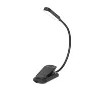QUMOX Luz de lectura recargable con 20 LED para leer en la cama - Cuidado de los ojos, 3 temperaturas de color, 5 niveles de brillo, 5-50 horas de autonomía, ligera, con pinza