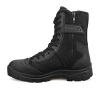 QUNLON Botas Militares Tácticas Hombre Botas de Combate Negras Botas Militares de Trabajo Transpirables Botas Policiales Botas de Senderismo Ligeras para Exteriores Modelo307-45EU