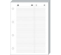 Quo Vadis - Accesorios de TIMER - Recambio de hojas de teléfono para TIMER 21 - Papel blanco Clairefontaine - Formato 15 x 21 cm