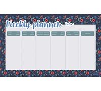 Quo Vadis - Colección: DAISY - SOUS-MANOS MINI - 55 hojas perpetuas - Para planificar y organizar su semana - Formato 16,5 x 26,5 cm - Visual Azul