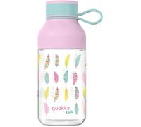 Quokka Kids Ice Con Colgador - Feathers 430 ML | Botella de Agua Reutilizable de Tritan - Libre de BPA | Amplia Apertura para Rellenar y con tapón antigoteo