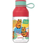 Quokka Kids Ice Con Colgador - Happy Quokka 430 ML | Botella de Agua Reutilizable de Tritan - Libre de BPA | Amplia Apertura para Rellenar y con tapón antigoteo