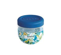 Quokka Recipiente de comida MS 770 ml con funda de silicona Bubble Blue Peonies