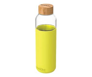Quokka8412497400096cristal redondo botella con silicona funda, 660 ml