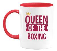 quotedazur Café-Croissant - Mug Queen Of Boxing | Taza Personalizada Para Boxeadora - Regalo Para Entusiasta Del Boxeo Cumpleaños Navidad Felicitaciones O Gratitud - Mujeres