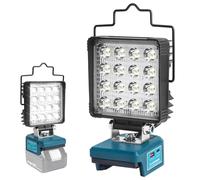 QUPERR Lámpara inalámbrica compatible con baterías Makita 18V, luz de trabajo LED 48W 5800LM, foco portátil con USB y Type-C para coche, camping y emergencia (sin batería)