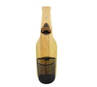 Qusinfc Abridor de botellas de madera montado en la pared con colector automático de tapas de botellas para el hogar y fiestas, abridor simple