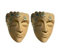 Qusinfc Maceta decorativa de pared de resina con escultura creativa de patio, ideal para suculentas y plantas, maceta colgante montada en la pared