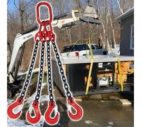 QUSYZD Cadena de elevación de 4 vías de Acero al manganeso G80 de Alta Resistencia con Ganchos, 1 Metro (3,3 pies), Capacidad de 3000 kg (6614 Libras), Ideal para elevac,6614 Lbs (3 T)-3.3ft(1m)
