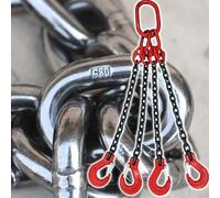 QUSYZD Correas de elevación de Acero al manganeso G80 con 4 Ganchos de Alta Resistencia, Capacidad de 4409 Libras, Eslinga de Cadena de 4.9 pies para Uso en construcción,6614 Lbs (3 T)-13.1ft(4m)
