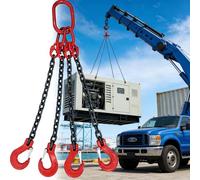 QUSYZD Eslinga de Cadena de 4 ramales de Alta Resistencia con Ganchos - Cadenas de elevación de Alta Resistencia para Mover Equipos, Capacidad de 5 toneladas, 1.5 m (3.3,21t-4.9ft(1.5m)