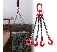 QUSYZD Eslinga de Cadena de elevación de Alta Resistencia de 5 toneladas - 4 ramales de Acero al manganeso G80 con Marcado estándar, Disponible en Longitudes de 3, 6, 9,1.5m/4.9ft