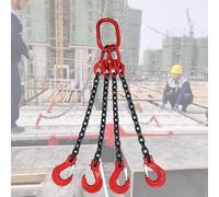QUSYZD Eslinga de Cadena G80 de 3 a 5 toneladas, Cadenas de elevación de 4 ramales con Ganchos de Agarre, Acero de Alta Resistencia para el Movimiento de Equipos, 19,7",5 Ton-157.5iinch/4m/13.1ft