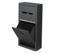 QUSYZD Estantería de Pared de Acero Inoxidable, instalación sin taladros, Organizador de baño versátil, Estante nicho fácil de Mover, Ideal para papeleras y objet,Black-20x50cm