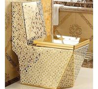 QUSYZD Inodoro Inteligente Golden, inodoros silenciosos supermodernos, bidé de una Pieza, Descarga Doble automática, Inodoro de cerámica para baños de Hotel, 305 mm -,305mm-675x820x340mm