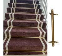QUSYZD Juego de 10 Varillas de latón para escaleras, para alfombras, Varillas tubulares Minimalistas, Incluye herrajes para Fijar la Alfombra, latón, 1 Pieza, 51 cm (20 Pulgadas),Brass-1pc-51cm(20in)