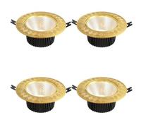 QUSYZD Paquete de 4 Luces empotrables de Techo Retro de latón, Regulables, con Interior Dorado, LED Extra Brillante, Base de Aluminio, fácil instalación para Dormitorio y baño,Brass