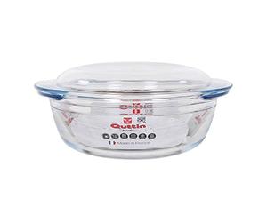 Quttin 124316 Cacerola Vidrio Redonda con Tapa, Multicolor, 2.5 l