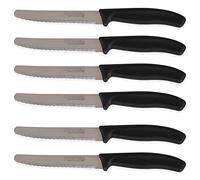 Quttin Set de 6 cuchillos de mesa Sierra 11 cm 189696 – Acero inoxidable, mango antideslizante