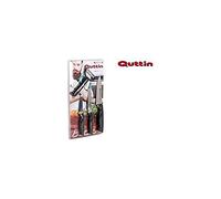 Quttin 50347 Set Cuchillos Cocina y Pelador, Negro, 4 piezas