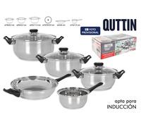Quttin Batería de cocina 8 piezas Genova acero inducción