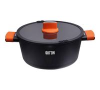 QUTTIN - Cacerola 24cm Aluminio Forjado con Tapa - Colección Gastro - Apta para Todas las Cocinas - Cacerola Resistente de Acero Inoxidable - Antiadherente de Alta Calidad - Diseño Ergonómico y Versát