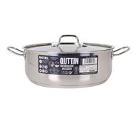 QUTTIN - Cacerola Acero con Tapa 30cm, 7.5L, Inducción - Colección Hotel - Alta Durabilidad y Resistencia - Diseño Ergonómico - Compatible con Todo Tipo de Cocinas | Amystyle
