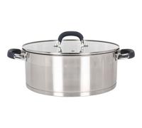QUTTIN - Cacerola Acero Inoxidable 28cm/6.7L Tapa Heleom - Apta Inducción - Alta Durabilidad y Resistencia - Diseño Ergonómico - Compatible con Todas las Cocinas | Amystyle