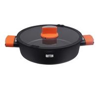 Quttin Cacerola Baja 26 cm Colección Gastro – Aluminio forjado con tapa, Antiadherente