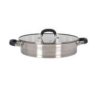 Quttin - Cacerola Baja Colección Heleom, 28cm, Acero Inoxidable, 4.3L - Aptas para Inducción y Todas las Cocinas - Alta Durabilidad y Resistencia al Calor - Diseño Ergonómico