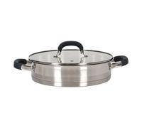 Quttin - Cacerola Baja para Inducción 24cm/0.8mm/2.2L, Colección Heleom - Acero Inoxidable, Alta Durabilidad - Compatible con Todas las Cocinas